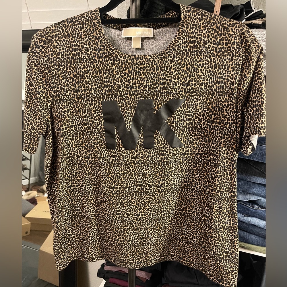 Michael Michael Kors Animal-Print Logo T-Shirt